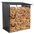 Fedett tüzifa tároló 163x83x154 cm – Szürke