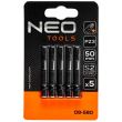 Ütőfúró bitkészlet, PZ3, 1/4 ", 5 db, PZ3x50 mm, Neo