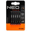 hegy, bit, ütközőkészlet, Torx, 1/4", 5 db, T25x50 mm, Neo