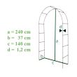 Fém ív, kerti pergola 240x37x140x1.2 cm