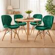 Set 4 scaune stil scandinav, Artool, Lago, catifea, lemn, verde, 48x43x74 cm (3371_1SP)