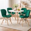 Set 4 scaune stil scandinav, Artool, Lago, catifea, lemn, verde, 48x43x74 cm (3371_1SP)