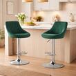 Konyhai/bárszék, Artool, Kast, forgó, bársony, zöld és ezüst, 45,5x49x85-105 cm