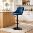 Konyhai/bárszék, Artool, Kast, forgó, bársony, sötétkék és fekete, 45,5x49x85-105 cm