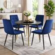 Konyha/nappali szék, Artool, Libra, bársony, fém, sötétkék és fekete, 44x40x88,5 cm