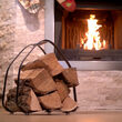 Rozsdamentes acél tartó fa hordáshoz és tároláshoz kandallóhoz, kályhához, 36cm