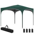 Kerti/terasz pavilon, karókkal, horgonykötelekkel, táskával, állítható, zöld, 2,95x2,95x1,75 m