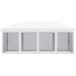Pavilon/pavilon kertre/teraszra, fém kerettel, rovarhálóval, fekete-fehér, 5,85x2,95x2,70 m