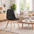 Konyha/nappali szék, Artool, Bora, bársony, fa, fekete, 44,5x54x81,5 cm