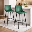 Konyhai/bárszék, Artool, Pozza, bársony, acél, zöld és fekete, 43x35x104 cm