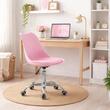 Irodai szék, Artool, Fehér, forgó, PP, rózsaszín, 48,5x56,5x91,5 cm