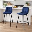 Konyhai/bárszék, Artool, Arceto, bársony, acél, kék és fekete, 43,5x32,5x104 cm