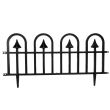 Dekoratív kerti kerítés, fekete műanyag, 4 db-os készlet, 60x31 cm