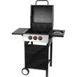 Kerti grill, téglalap alakú grill, gázzal, 2 + 1 égős, kerekekkel, fedéllel, polcokkal, 97x60x100 cm, Valencia