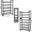 Cipőtároló állvány, Songmics, 5 polc, fém, fekete, 74x30,7x104 cm