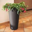 Dekoratív virágcserép, Prosperplast, Rato, rattan utánzat, kerek, magas, barna, 40x76,3 cm