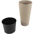Dekoratív virágcserép, Prosperplast, Rato, rattan utánzat, kerek, magas, barna, 40x76,3 cm