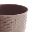 Dekoratív virágcserép, Prosperplast, Ratolla, rattan utánzat, kerek, barna, 25x21,9 cm