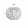 Dekoratív virágcserép, kerek, fehér, 29x19,5 cm, Splofy Bowl