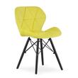 Szett 4db skandináv stílusú szék, Artool, Lago Velvet, bársony, fa, sárga és fekete, 47x52x73,5 cm