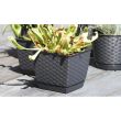 Dekoratív virágcserép, négyzet 19x19x15,9 cm, rattan utánzat, barna, Ratolla