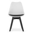 4 db skandináv stílusú szék készlet, Artool, Mark, PP, fa, fekete-fehér, fekete párna, 49x43x82 cm