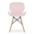 Szett 4db skandináv stílusú szék, Artool, Lago, bársony, fa, rózsaszín, 48x43x74 cm