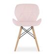 Skandináv stílusú szék, Artool, Lago, bársony, fa, rózsaszín, 48x43x74 cm
