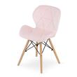 Szett 4db skandináv stílusú szék, Artool, Lago, bársony, fa, rózsaszín, 48x43x74 cm