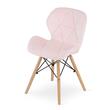 Skandináv stílusú szék, Artool, Lago, bársony, fa, rózsaszín, 48x43x74 cm