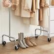 Mobil ruhatartó kerekekkel, Songmics, állítható, fém, ezüst, max 130 kg, 110x55x160 cm