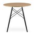 Skandináv stílusú asztal, Artool, kerek, MDF és fa, natúr, 80x75 cm