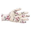 BEOROL Nitril és poliészter kerti kesztyű, fehér virágmintával