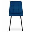 4db skandináv stílusú székkészlet, Artool, Kara, bársony, fém, sötétkék és fekete, 44,5x50,5x87 cm