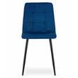 Skandináv stílusú szék, Artool, Kara, bársony, fém, sötétkék és fekete, 44,5x50,5x87 cm