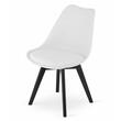 4 db skandináv stílusú szék készlet, Artool, Mark, PP, fa, fehér és fekete, 49x55,5x82,5 cm