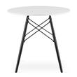 Skandináv stílusú asztal, Artool, Todi, kerek, MDF és fa, fehér és fekete, 80x72 cm