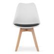 4 db skandináv stílusú szék készlet, Artool, Mark, PP, fa, fehér, fekete párna, 49x43x82 cm
