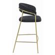 Konyhai/bárszék, Artool, Badia, bársony, acél, fekete és arany, 46x45x94 cm
