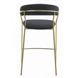 Konyhai/bárszék, Artool, Badia, bársony, acél, fekete és arany, 46x45x94 cm
