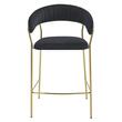 Konyhai/bárszék, Artool, Badia, bársony, acél, fekete és arany, 46x45x94 cm