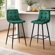 Konyhai/bárszék, Artool, Arceto, bársony, acél, zöld és fekete, 43,5x32,5x104 cm