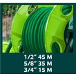 Verto Dob/henger kerti tömlőhöz, 45 m 1/2 ", 15 m 3/4"