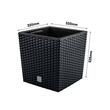 Virágcserepek, Prosperplast, Rato Low, négyzet, 32 L, rattan utánzat, antracit, 32x32x32,5 cm