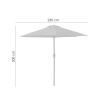 Zoe Kerti napernyő , szürke - 230 cm