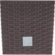 Virágcserép, Prosperplast, Rato Low, négyzet, 6,8 L, rattan utánzat, barna, 20x20x20,2 cm