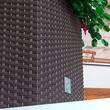 Virágcserép, Prosperplast, Rato Low, négyzet, 6,8 L, rattan utánzat, barna, 20x20x20,2 cm