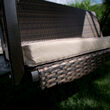 Hintaágy, kerti hinta 3 személyes szintetikus rattan háttámlával