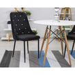 Skandináv stílusú szék, Artool, Amore, bársony, fém, fekete, 48x56x93 cm