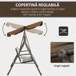 Kerti hinta, barna és fekete, 167x112x153 cm, szintetikus rattan, max 240 kg, Terranova
